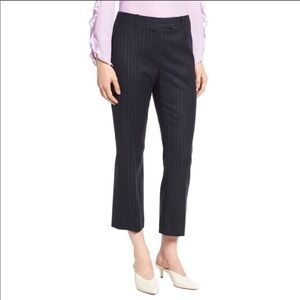 Lewit Navy Striped Wool Career Crop Pants Size 8